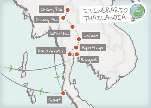 mappa itinerario Thailandia